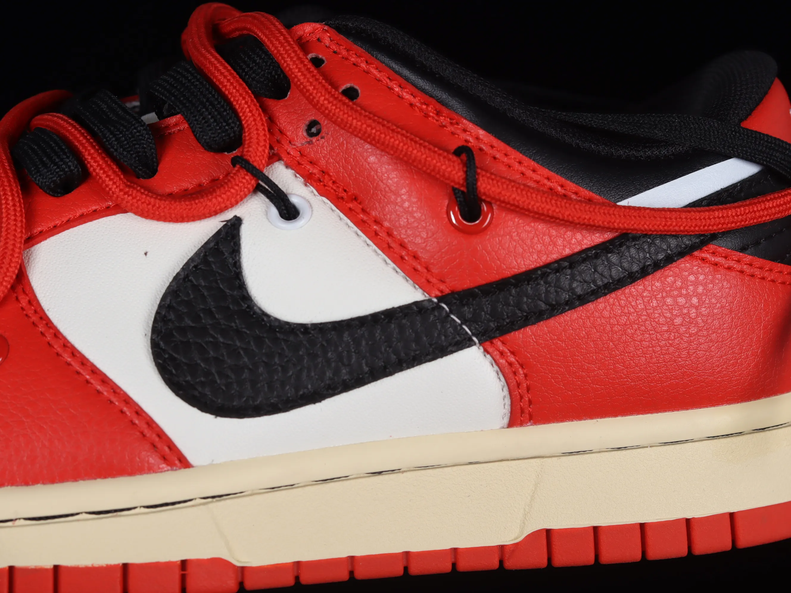 All Categories Nk SB Dunk Series Nk SB Dunk Low Low-top Sneakers Nk Dunk Low Chicago Color Customized Deconstructed Strappy Casual Sneakers DD3363-100